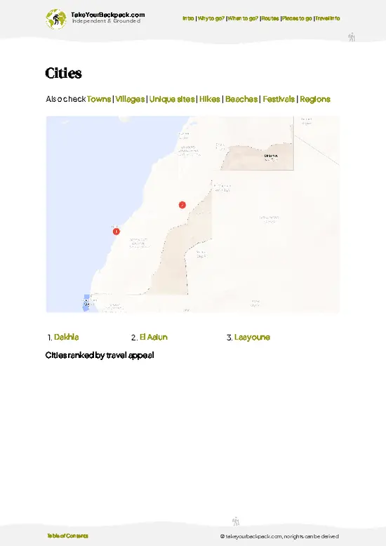example page 6 from our offline Travel Guide for Western Sahara